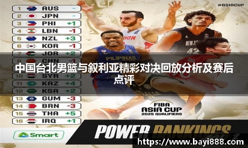 中国台北男篮与叙利亚精彩对决回放分析及赛后点评